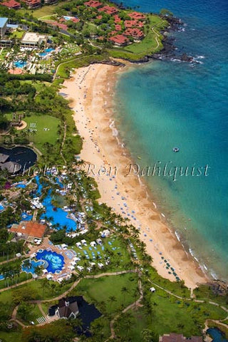 Aerial of Wailea Beach and the Grand Wailea Resort, Maui, Hawaii - Hawaiipictures.com